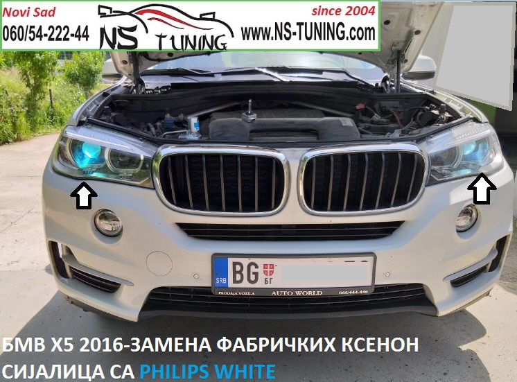 bmw x5 f15 xenon farovi d1s sijalica philips ugradnja zamena novi sad tuning